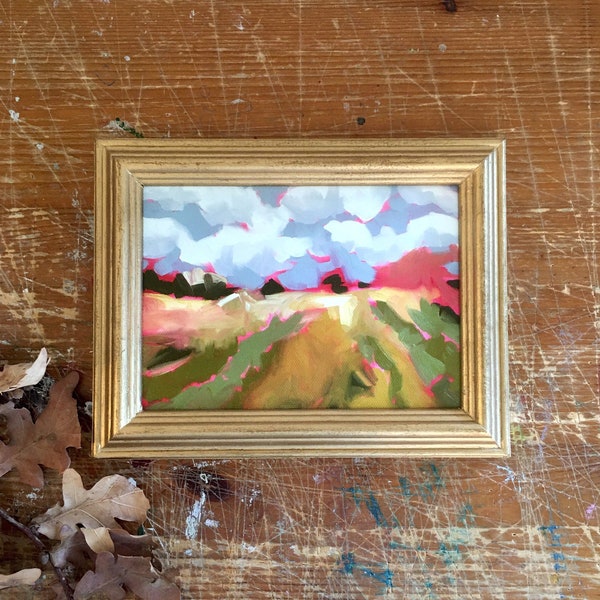 Country Landscape Painting, Unframed Print, Original Oil Painting, Modern Farmhouse Decor, Canvas Print, Impressionist Landscape