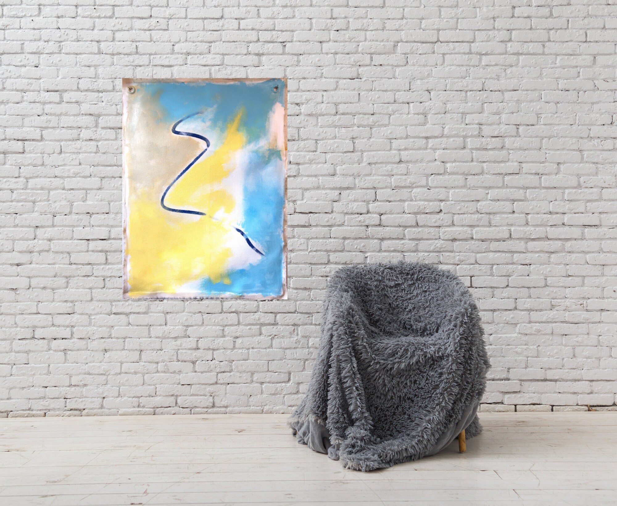 Abstract acrylic painting unstretched canvas wall art wall Etsy