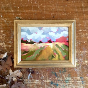 Country Landscape Painting, Unframed Print, Original Oil Painting, Modern Farmhouse Decor, Canvas Print, Impressionist Landscape image 8