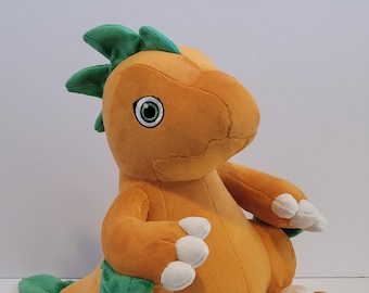 OOAK Pumpkin orange and green Raptor plush