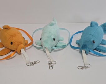Mini Koi Plush Keychain Orange Opal Teal
