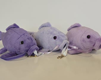 Mini Koi Fish Plush Keychain Lavender Lilac Purple