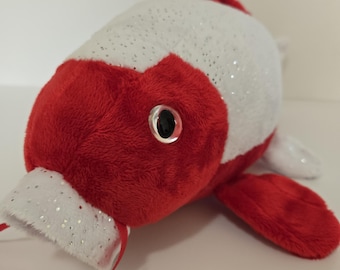 Sparkly White and Red Gin Rin Asagi Koi Plush