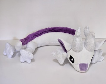 White Purple Eastern Dragon Neck Plush