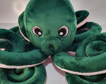 OOAK Green and Pink Plush Octopus