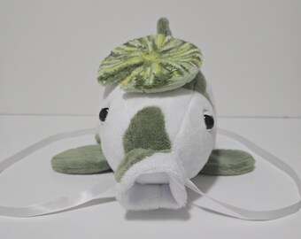 OOAK Lily pad Hat White and Green Koi Fish Plush