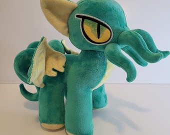 Lovecraftian Cthulhu Winged Pony Plush: Seafoam Green Minky