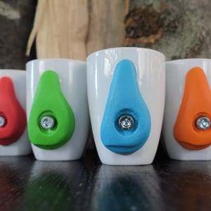 Rock Climbing Mug with Handmade Hold: Sport Themed Ceramic Cup