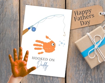 Handprint Fish Father's Day Craft: Hooked on Daddy Keepsake (PDF Pattern)