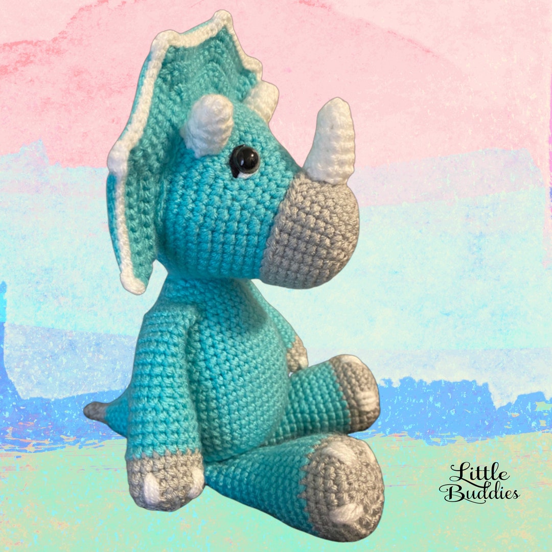Handmade Crochet Triceratops Dinosaur Toy main image 0