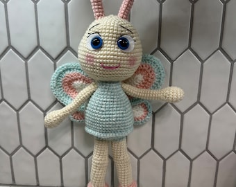 Pastel Butterfly Crochet Doll - 16" - Ready for immediate shipment!