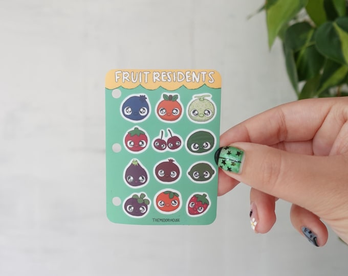 Tiny fruit sticker sheet