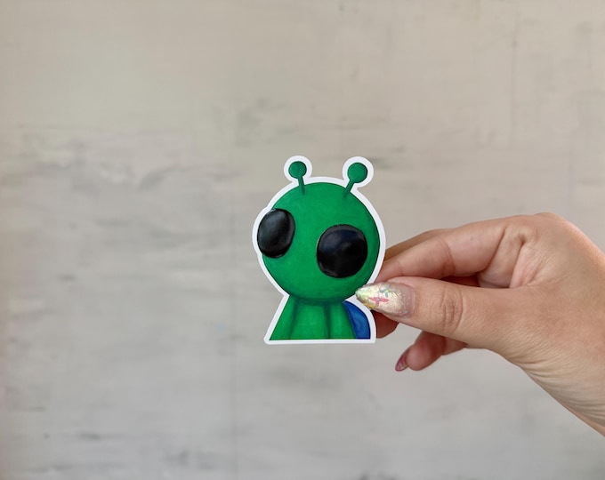 Alien love lamp sticker