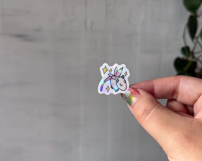 Fairy Opossum Sticker - tiny 1 inch