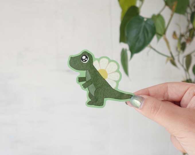Flower Dino Sticker
