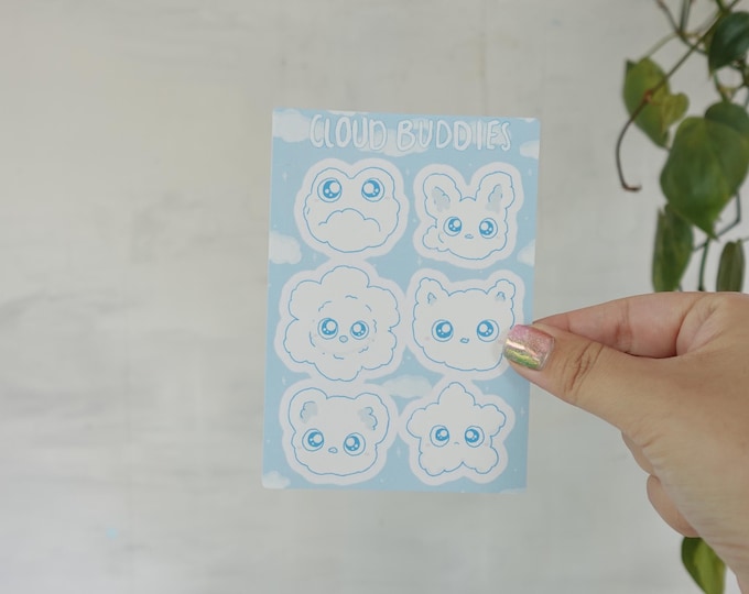 Cloudy guys - Washi tape sticker sheet