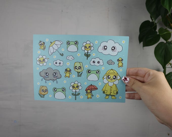 Rainy day sticker sheet