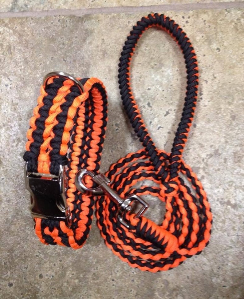 Paracord Dog Collar and 5 Ft Leash Combo double Solomon Paracord Dog