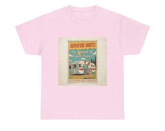 Adventure Awaits Vintage Travel Trailer Tee | Retro Camper Roadtrip Shirt
