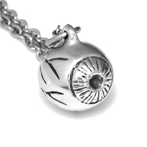Eyeball Necklace, Human Anatomy, Anatomical Sight Jewelry in Pewter