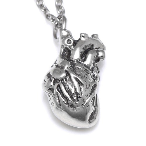 Small Anatomical Heart Necklace Cardiology Charm Anatomy Etsy