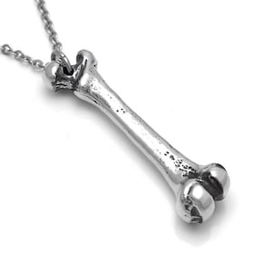 Dijbeenbeenketting in tin, anatomische sieraden Medic Gothic-hanger