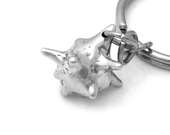 White Blood Cell Keychain, Handmade Macrophage Charm