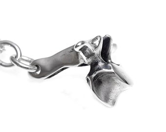 Sterling Silver Anatomical Thoracic Vertebra Charm Necklace