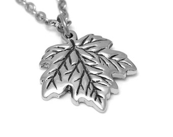 Maple Tree Leaf Necklace, Handmade Nature Pendant, Woodland Jewelry