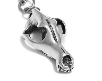 German Shepherd Skull Pendant Necklace, K9 Police Dog Charm