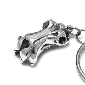 Hippo Skull Keychain, Hippopotamus Schlüsselanhänger in Zinn