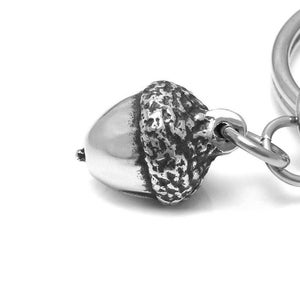 Small Acorn Keychain, Nature Keyring, Woodland Key Holder in Pewter