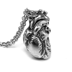 Anatomical Heart Necklace, Doctor and Nurse Jewelry, Steampunk Pendant