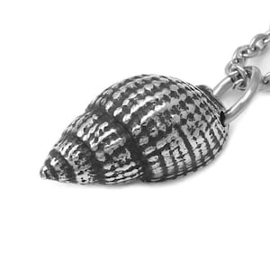 Sea Shell Necklace in Pewter, Seashell Jewelry, Ocean Pendant