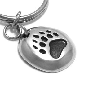 Grizzly Track Keychain, Bear Footprint Charm