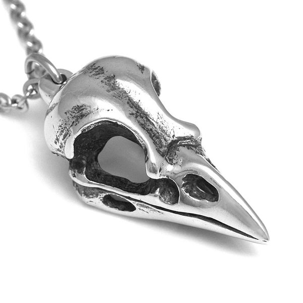 Jackdaw Skull Pendant Necklace, Handmade Crow Bird Jewelry
