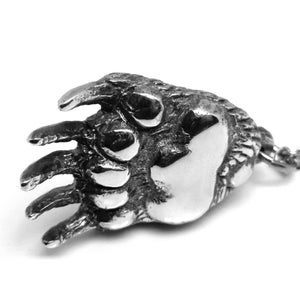 Bear Claw Pendant Necklace, Grizzly Paw Charm, Wild Animal Jewelry