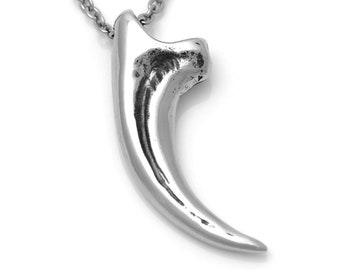 Velociraptor Claw Necklace, Dinosaur Raptor Pendant, Paleontology Jewelry