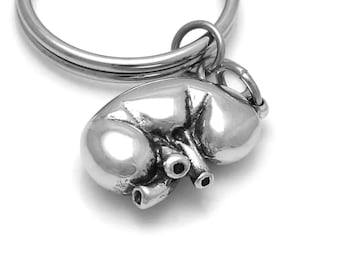 Portachiavi con ciondolo a forma di rene fatto a mano, anatomia umana, nefrologo renale