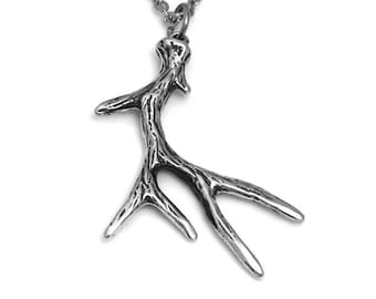Deer Antler Pendant Necklace, Handmade Animal Jewelry