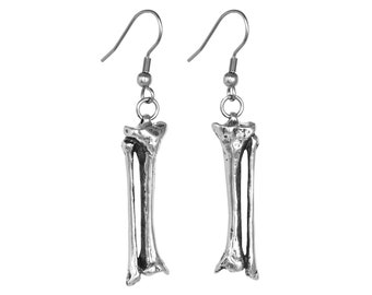 Fibula and Tibia Bone Earrings, Anatomy Jewelry, Lower Leg Skeleton