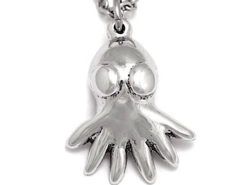 Baby Octopus Necklace, Cephalopod Pendant, Ocean Animal Jewelry
