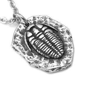 Trilobite Necklace in Handmade Pewter Fossil Jewelry Archaeology Charm