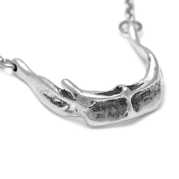 Hyoid Bone Choker Necklace, Anatomical Throat Charm, Handmade Jewelry