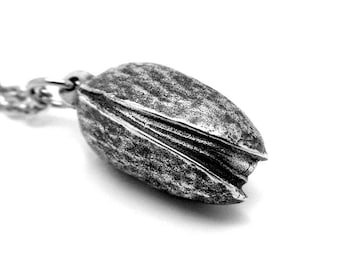 Pistachio Necklace, Food Pendant Nut Nature Jewelry
