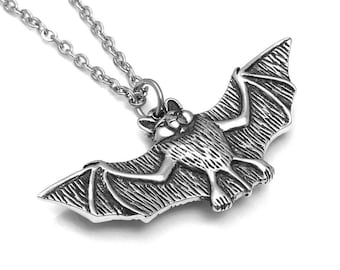 Fledermaus Halskette, Anhänger Vampir Schmuck Tier Schmuck in Zinn