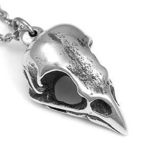 Sparrow Skull Pendant Necklace, Handmade Bird Jewelry
