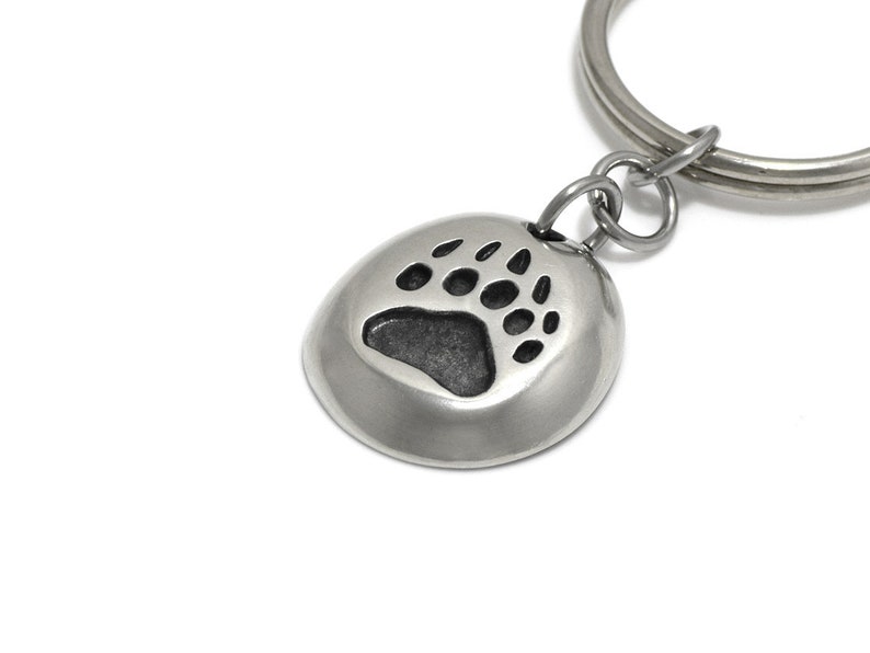 Grizzly Track Keychain Bear Footprint Charm