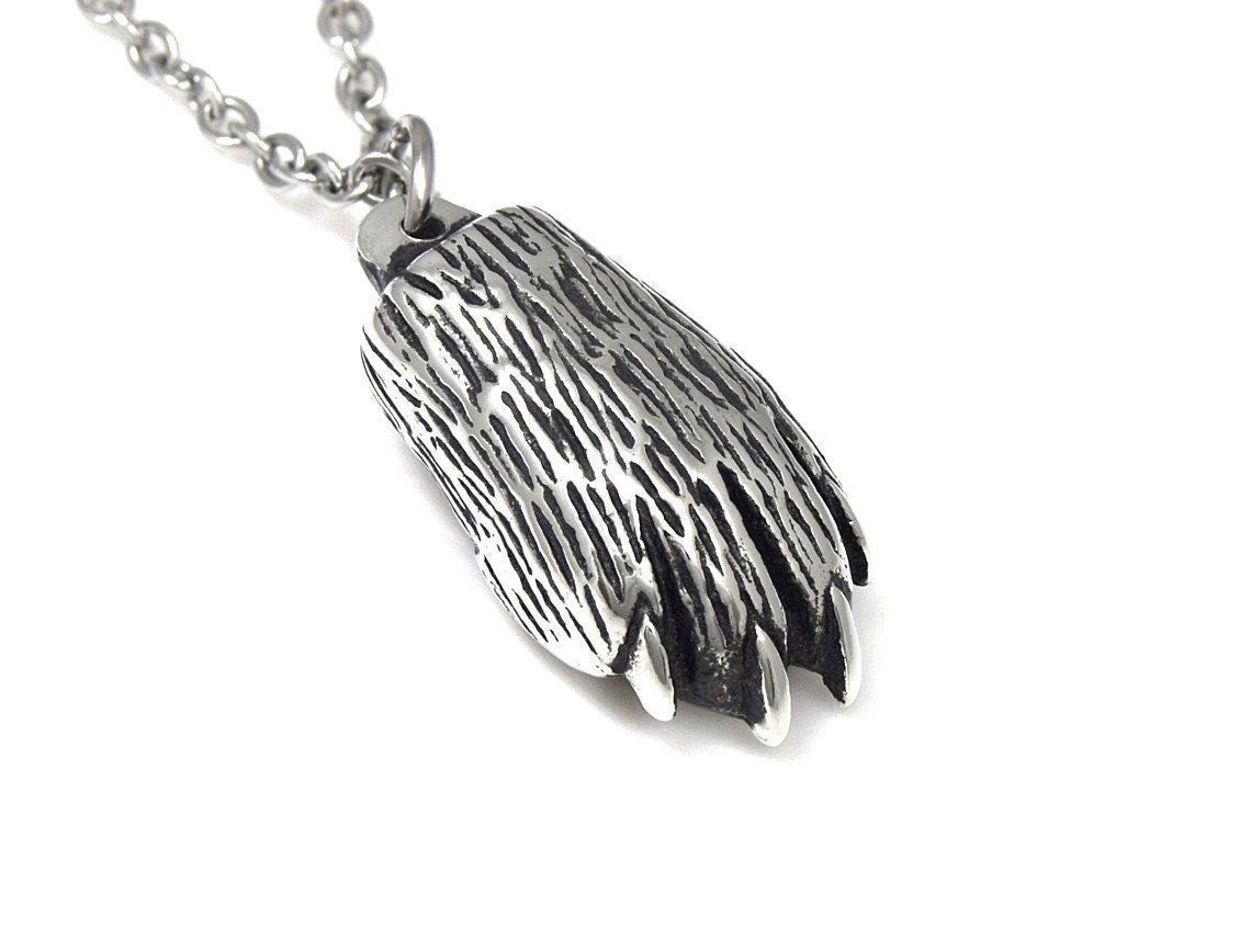 Lynx Paw Necklace Animal Foot Wild Cat Jewelry in Pewter - Etsy