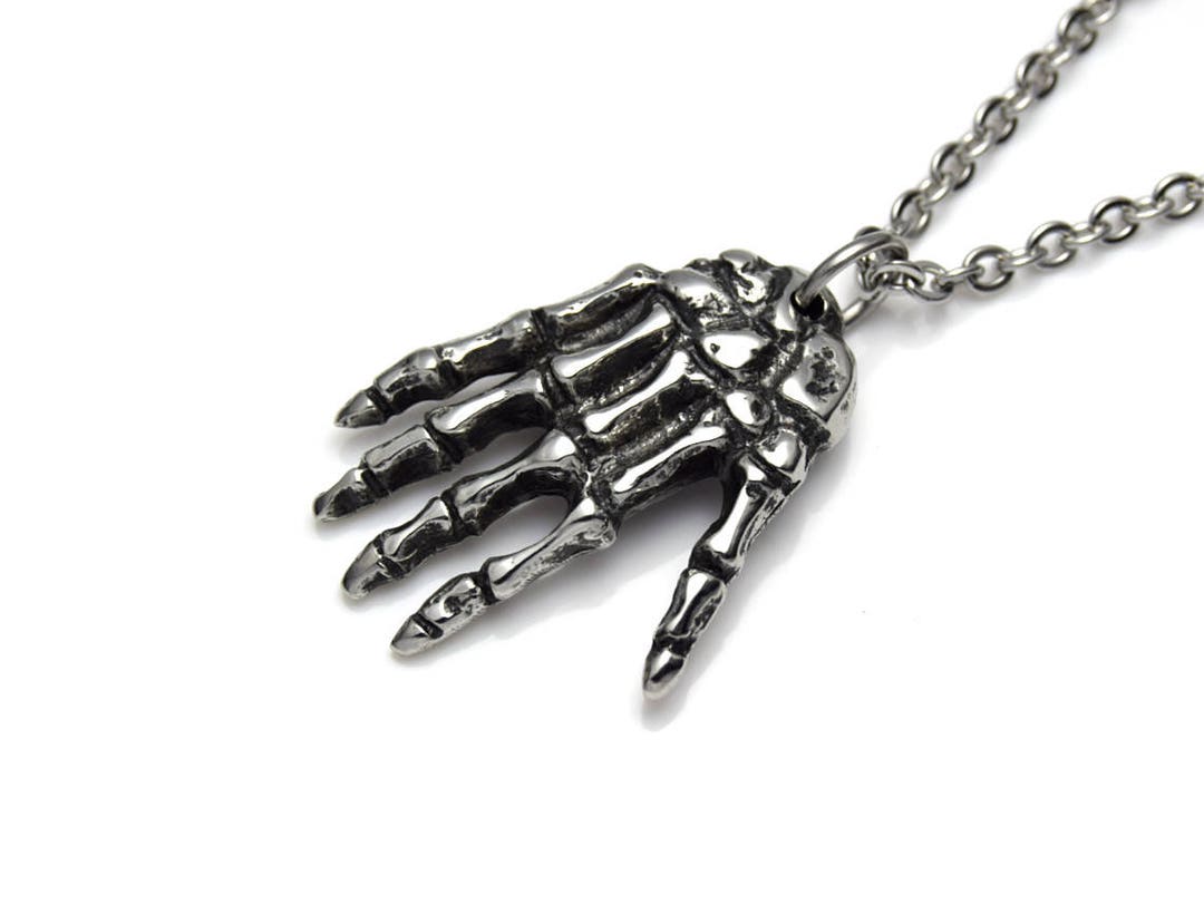 Human Skeleton Hand Pendant Necklace Anatomy Jewelry Etsy